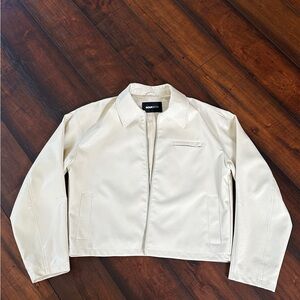 Fashion Nova Cream Bomber Jacket